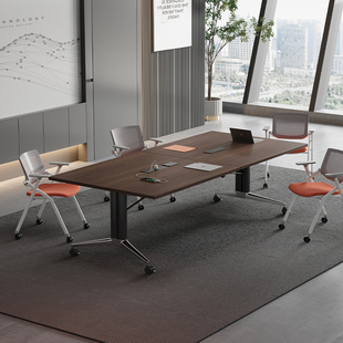 可折叠会议桌培训桌办公桌移动拼接折叠桌子多功能伸缩大书桌长桌
