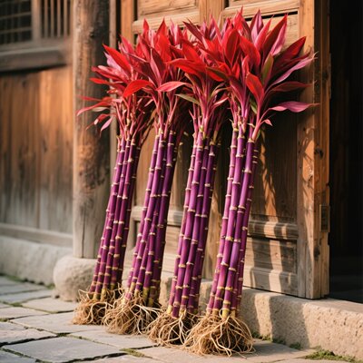 紫竹鸿运当头富贵竹水培植物粗杆带根客厅招财竹子室内好养活花卉