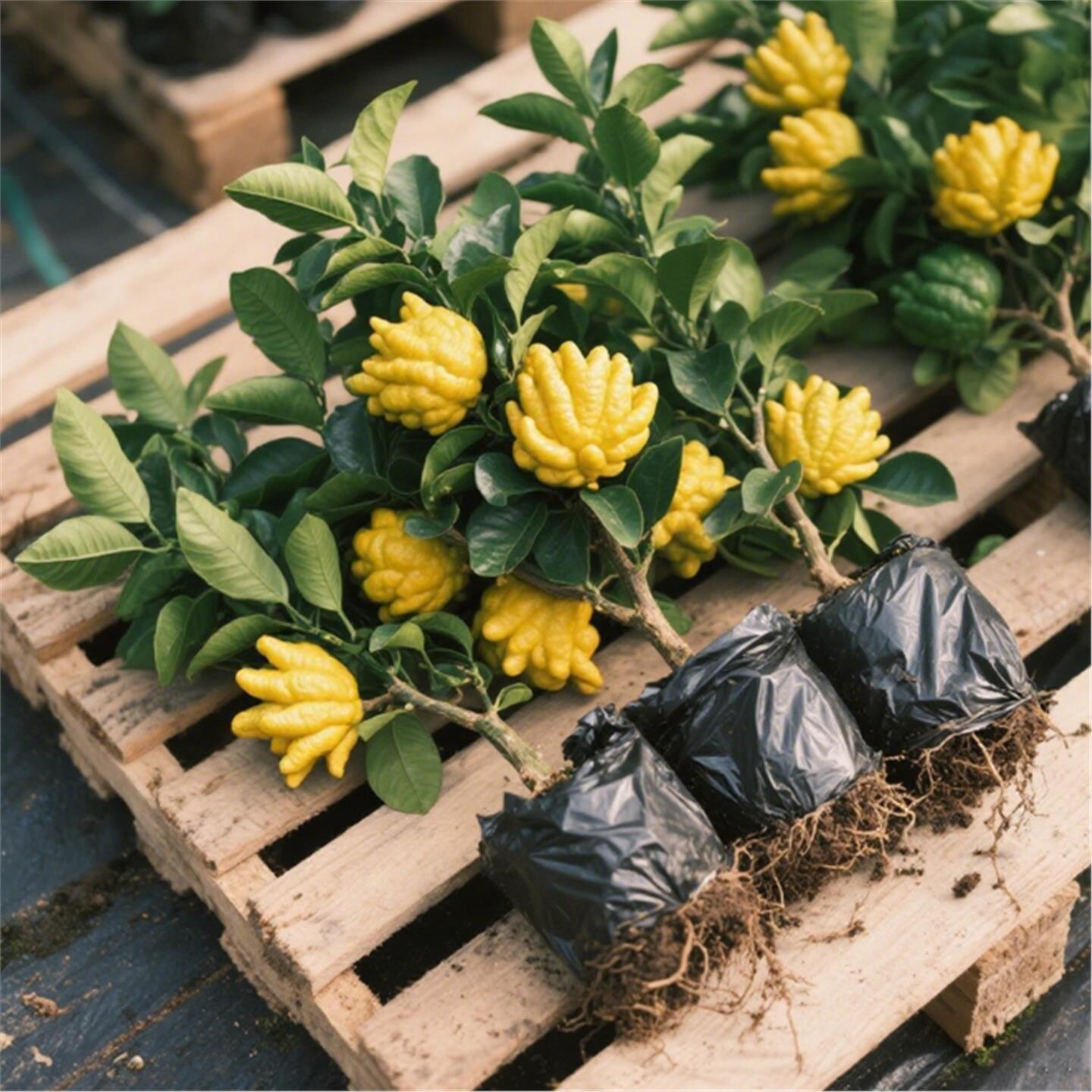 佛手柑盆栽带叶金华佛手树苗瓜苗盆景可食用植物阳台庭院花卉绿植