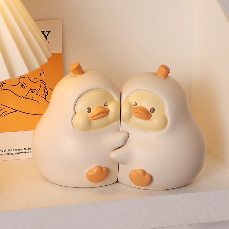 永不分离鸭书挡摆件，萌化你的心