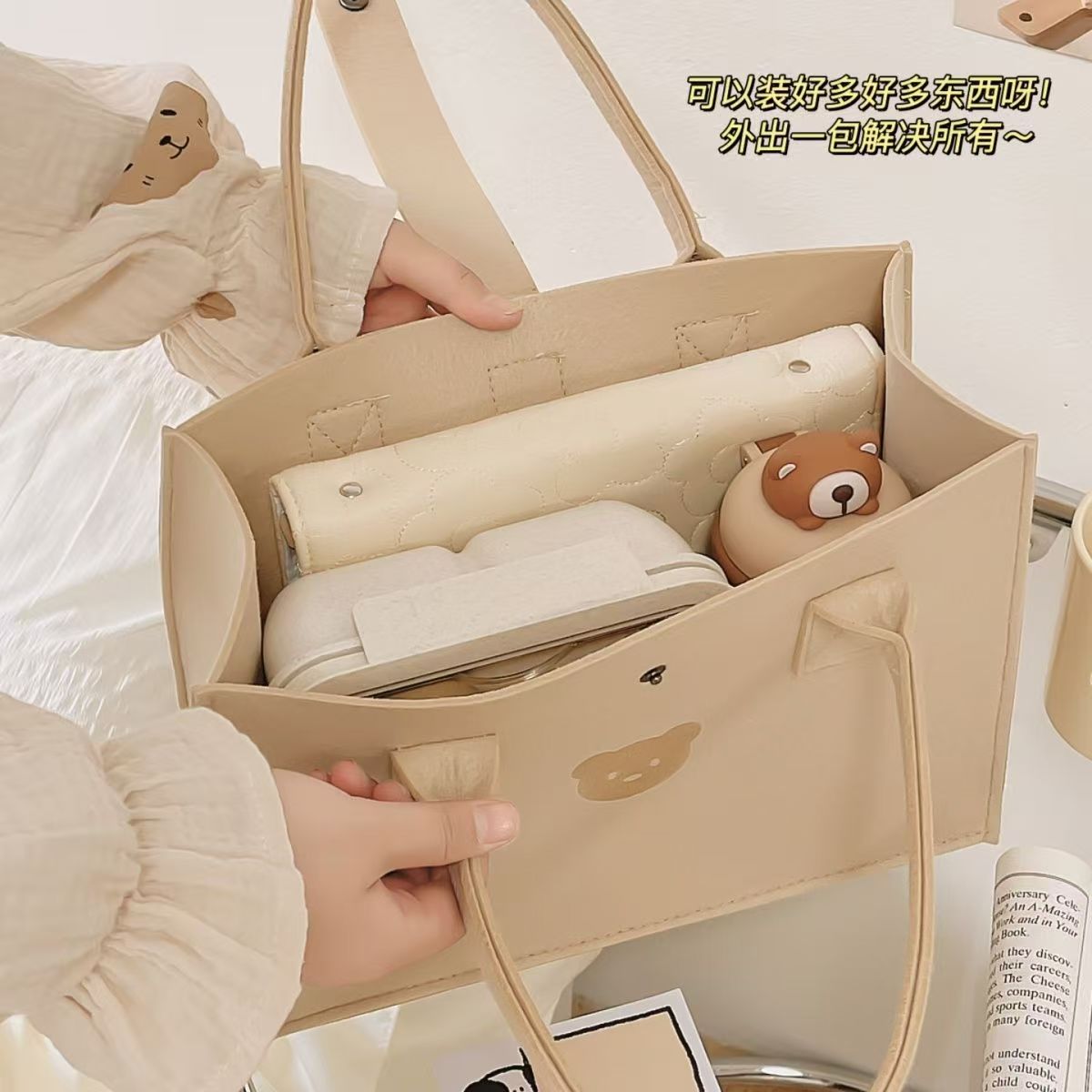 灰色毛毡包，简约日常包