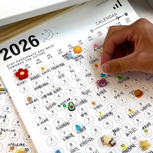 2026挂历新款日历全年一张纸情侣吵架打卡记事记录表家用挂墙装饰