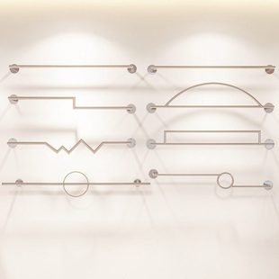 不锈钢正挂展示杆上墙横杆挂衣架挂版创意造型点挂新潮全尺寸定制