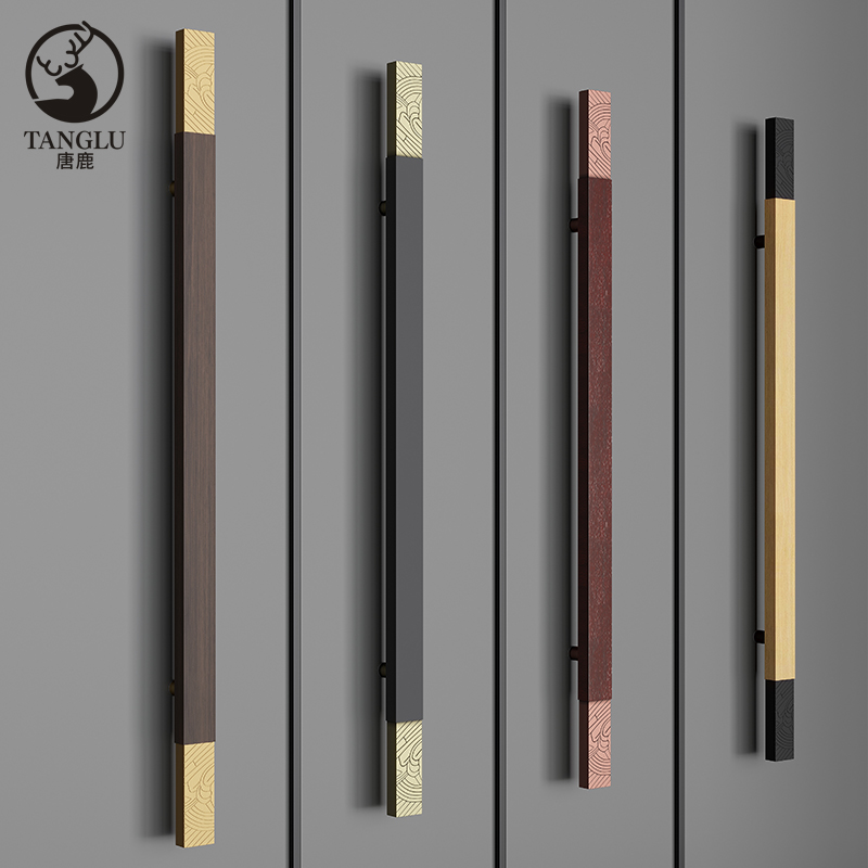 极简玻璃门拉手不锈钢酒店商铺推拉双开E实木大门把手定制logo刻