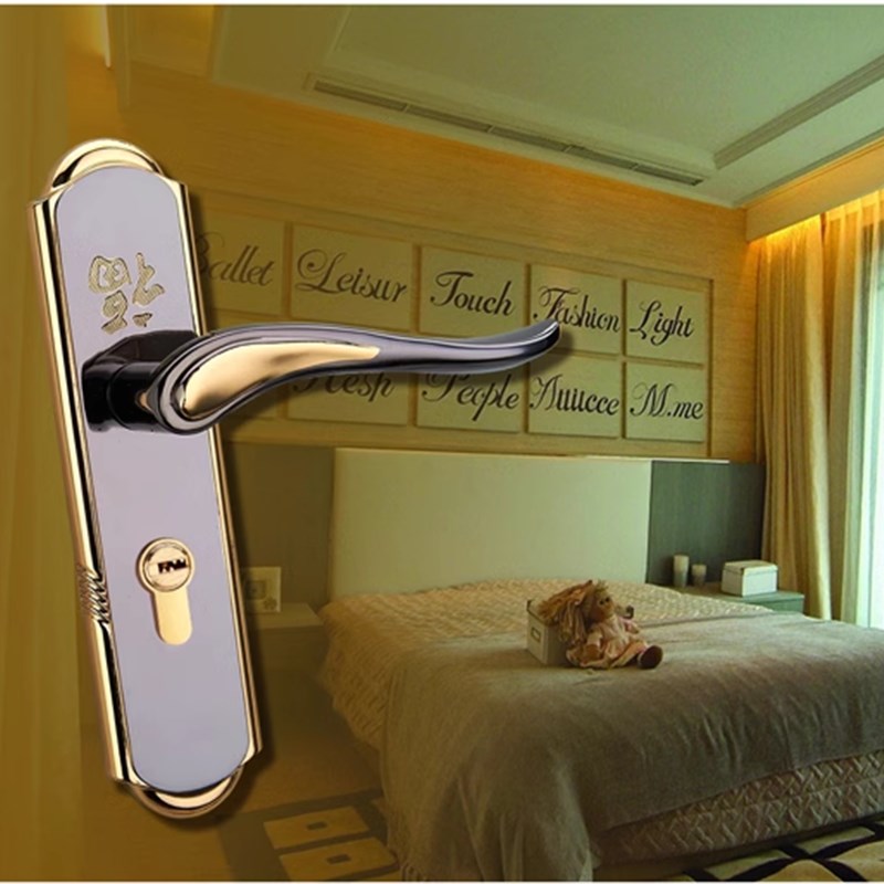 欧式 福字锁 i金色房门锁旧锁换锁通用型门锁卫生间新门锁五金锁