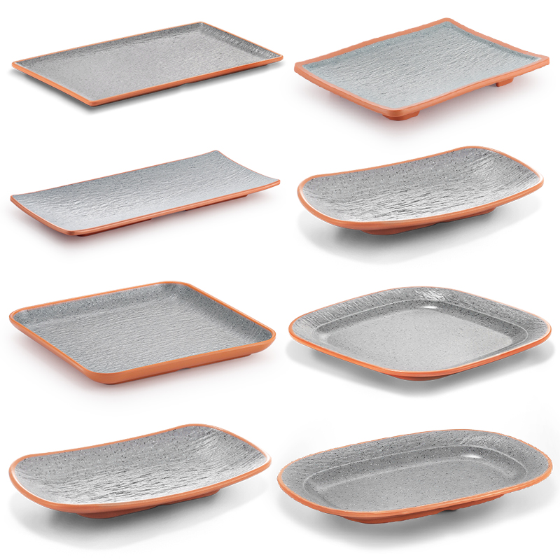 凯柏雅密胺长方形盘子o塑料仿瓷餐具日韩火锅烧烤配菜盘烤肉盘商