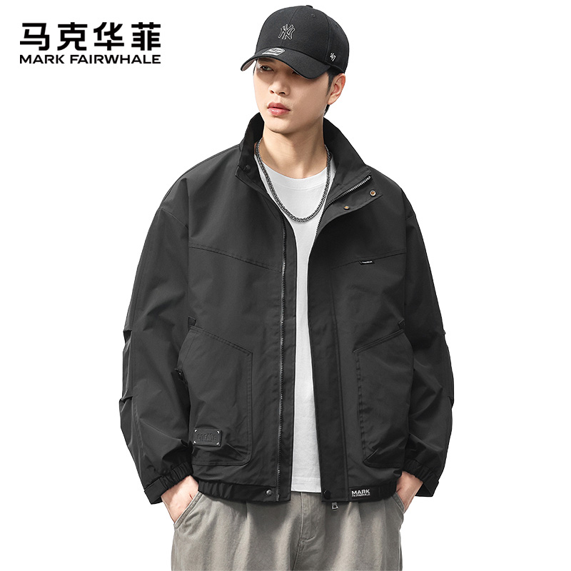 马克华菲工装立领夹克男士秋季2025新款潮流防风休闲百搭宽松外套