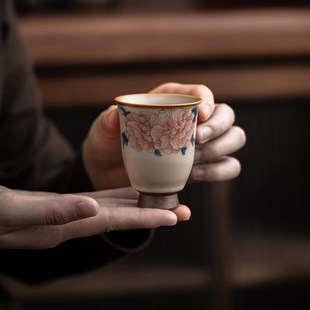 汝窑茶杯主人杯家用创意复古陶瓷个人专用单杯开片可养礼盒 己造