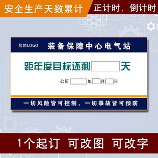 安全生产运行记录天数累计正倒计时揭示牌提示看板LD电子显示屏
