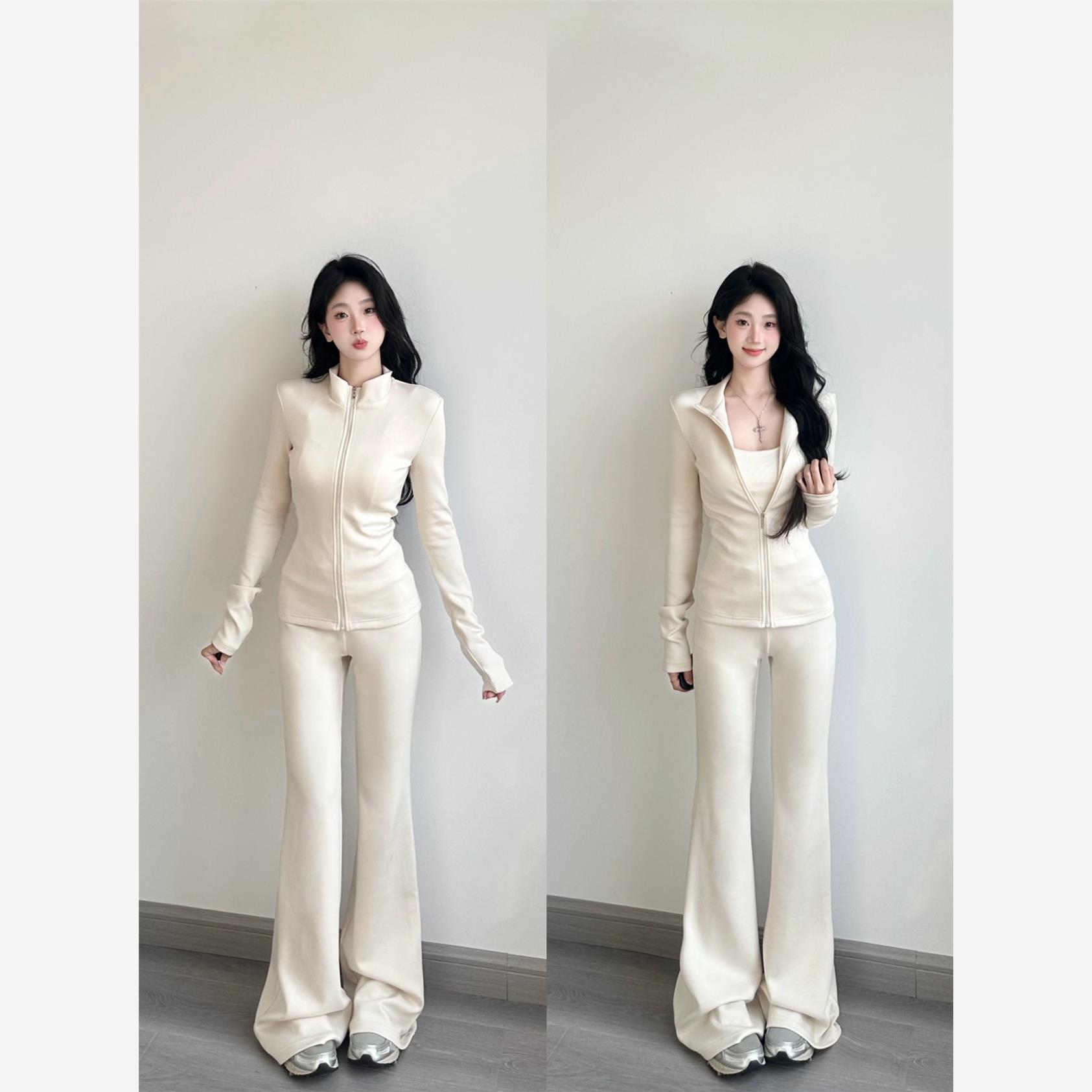 早秋显瘦套装女长袖修身卫衣时尚韩版宽松阔腿裤休闲运动服两件套