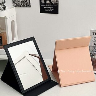 折叠化妆镜办公室桌上手持高清镜子女生宿舍梳妆台桌面可立梳妆镜