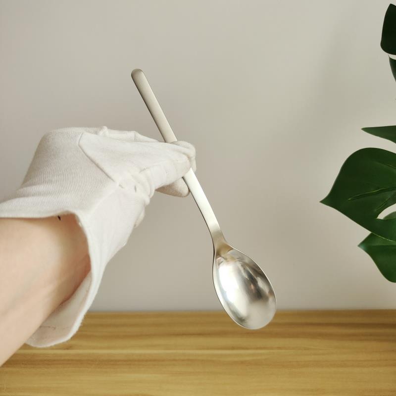 稀缺好货VE 18-10不锈钢半圆实心长柄饭匙喝汤勺拌饭勺子厚实质感