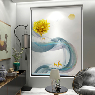 窗户卷帘遮阳帘免打孔厨房卫生间阳台窗帘遮挡帘遮光升降拉卷式