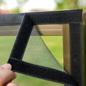 粘贴式 排气扇 外开窗纱窗卫生间免打孔宿舍防蚊虫厕所纱窗网自装