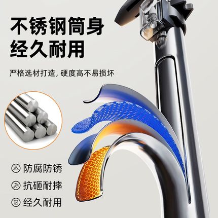 自行车打气筒家用通用公路车带气压表电动车新型高压充气筒便携管
