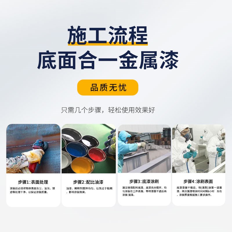 金属漆氟碳漆底面合一防腐防锈漆户外镀锌管铝合金不锈钢面漆