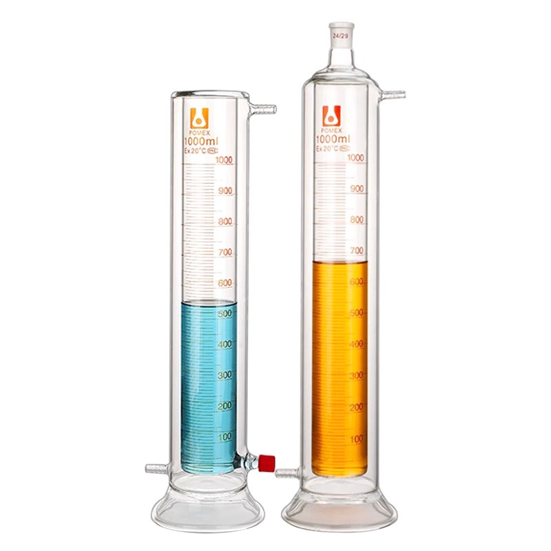 玻璃双层夹套量筒抗泡沫具塞带刻度100/200/250/500/1000/2000ml