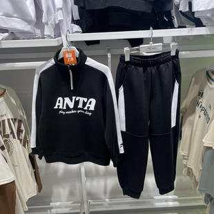 安踏儿童2025秋季男大童宽松舒适百搭运动套装两件套352538724L