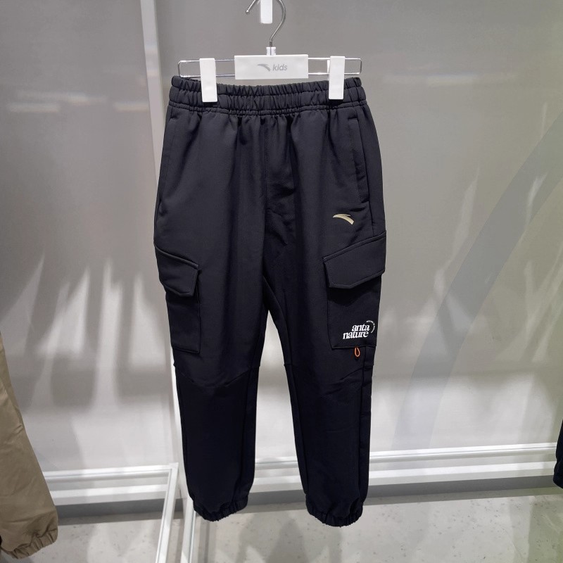 安踏束脚裤2025秋季男童宽松舒适多袋裤运动长裤352516504