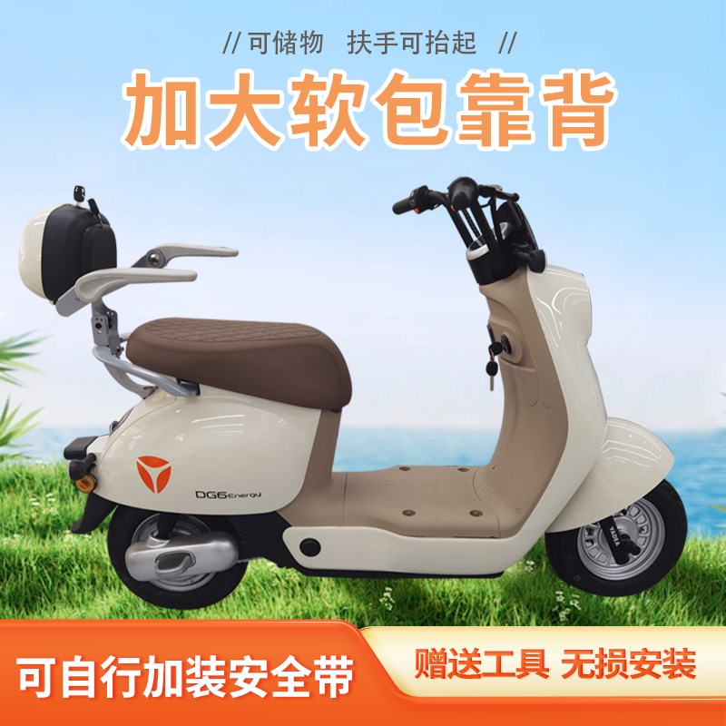 电动车通用后背箱备带扶手可折叠防水储物装安全带后儿童座椅豪华