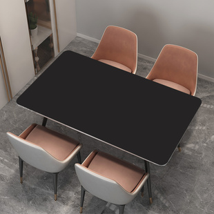 皮革桌垫 简约纯色锈红防水防油餐桌垫软质皮革家用可裁剪桌布