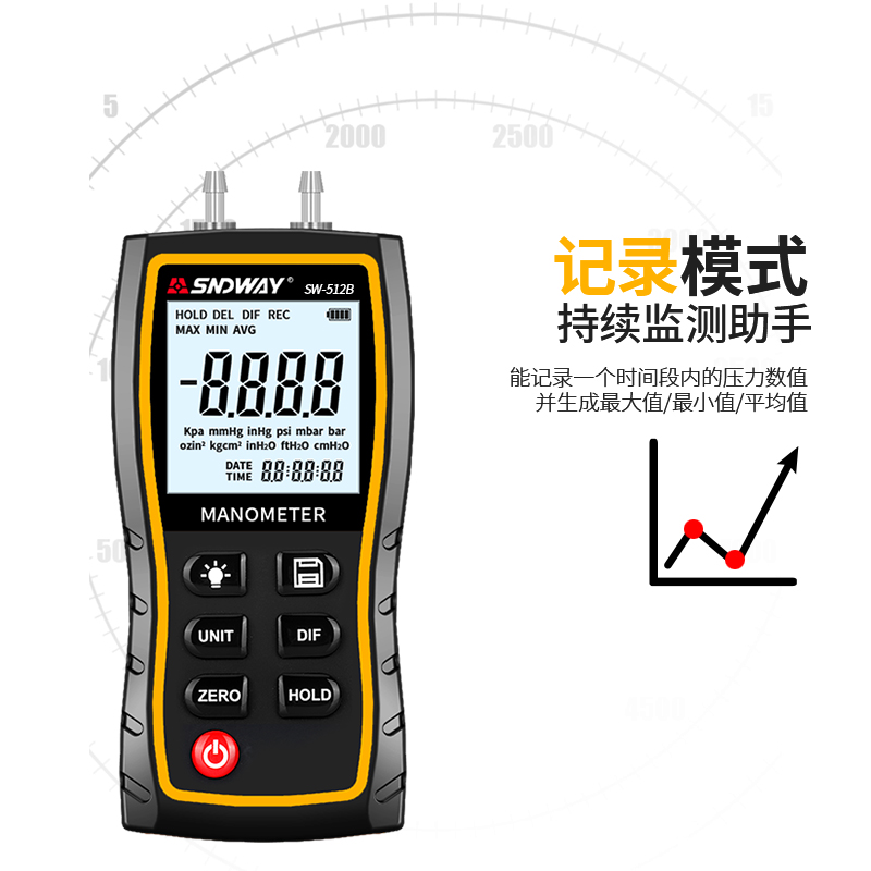 高精度数显微压差计压力计电子压力表正压负压气压风压专业检测仪