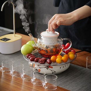 围炉煮茶家用烤火炉室内功夫茶具煮茶壶煮茶器茶炉全套插电电陶炉