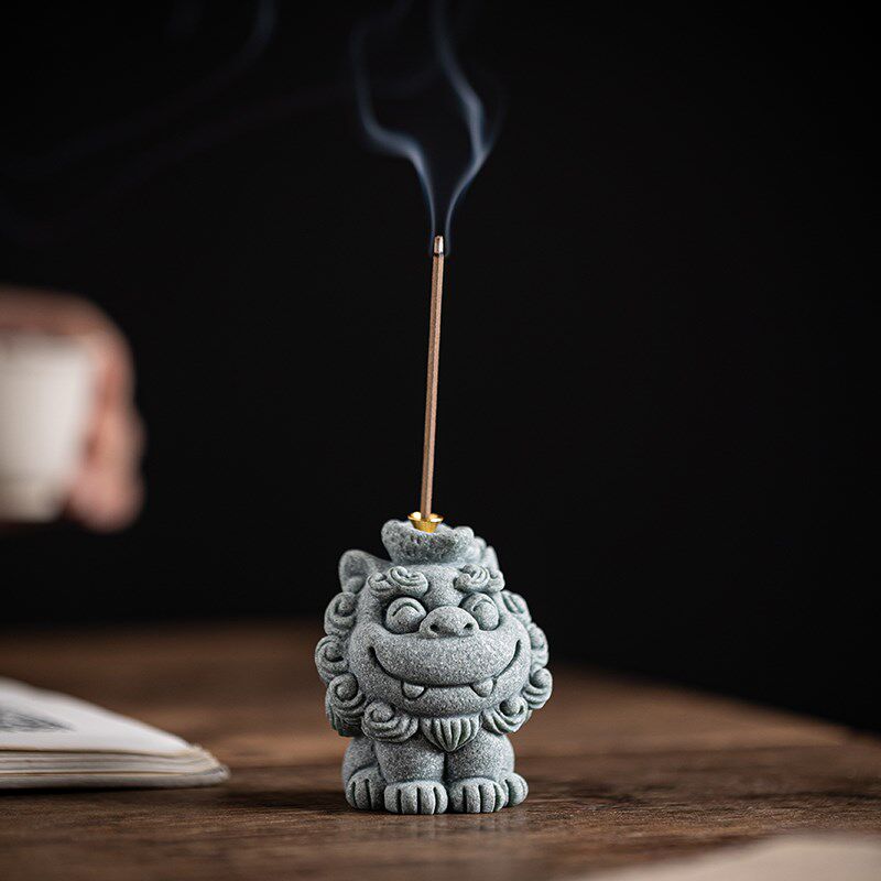 中式创意爱个性风狮爷青砂石家居客厅办公室桌面茶宠装饰品