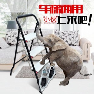 多功能折叠手推车老虎车合梯子折叠家用两用小梯子人字梯拉货推车