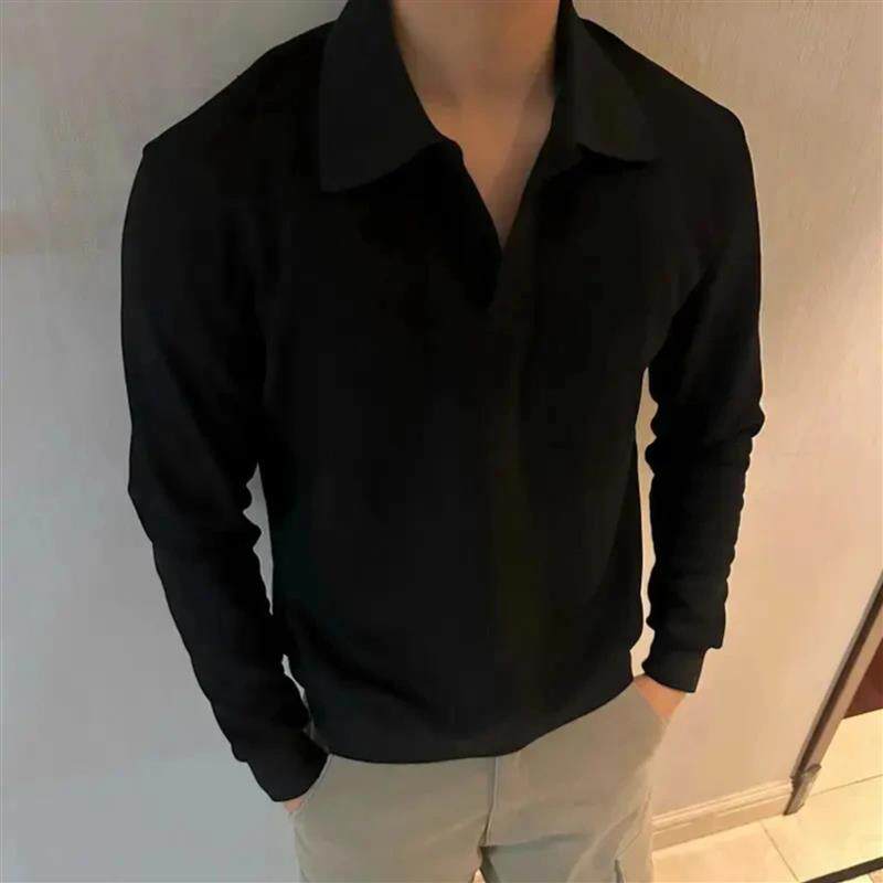 元梦精选店海鸥领POLO衫男款美式健身运动长袖正肩套头卫衣Y