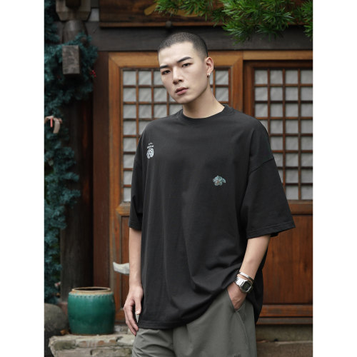 RUSHBON25SS休闲宽松印花短袖男