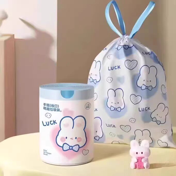 印花蓝心兔抽绳垃圾袋加厚