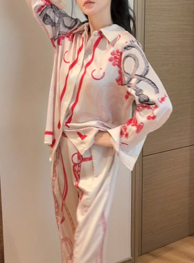 〈杜塞画廊〉法式老钱风轻奢气质名媛风长袖长裤睡衣裙家居服套装