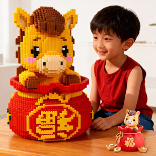 福袋马积木拼图6-12岁益智拼装玩具高难度成人版礼物摆件2026新款
