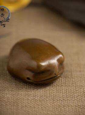 官作金蟾手把件男士随身把玩铜摆件文玩工艺品手捻解压盘蟾蜍茶宠