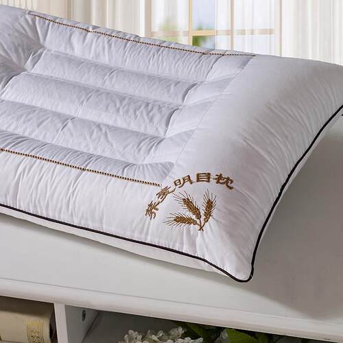 珍珠棉枕头枕芯明目枕不塌陷荞麦一对枕硬单人护颈椎决明子4874整