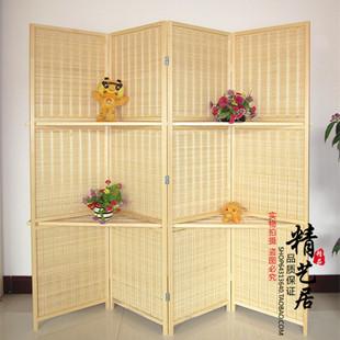 简约折叠置物客厅玄关餐厅隔墙茶室中式 实木屏风隔断时尚 现代屏风