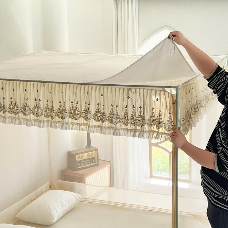 蚊帐家用2025新款135x190卧室床笠式a类儿童防摔2米x2米大床蚊帐