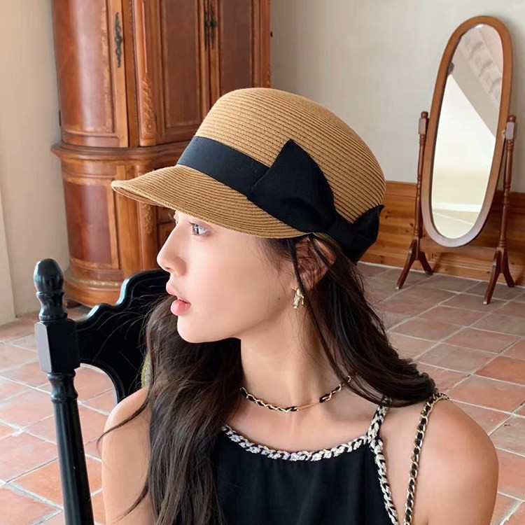 夏季韩版草编透气遮阳棒球帽女