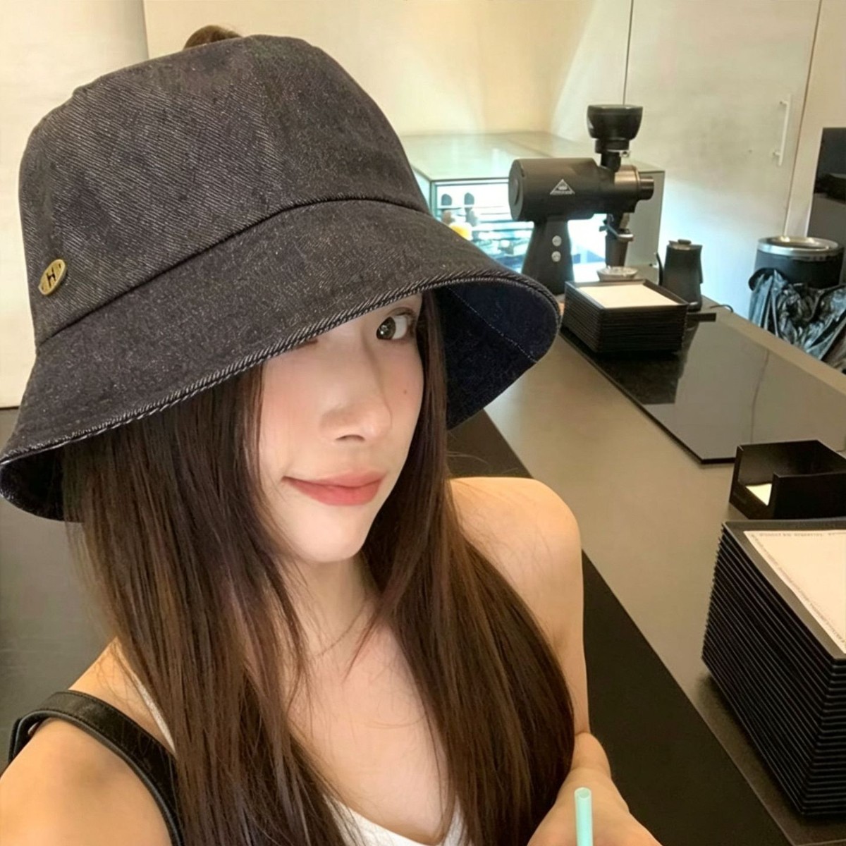 藤井树同款！黑牛仔渔夫帽