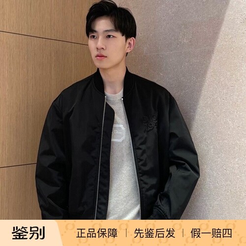 Dior/迪奥男士黑色胸口l1947 ogo字母飞行员夹克衫165827二手闲置