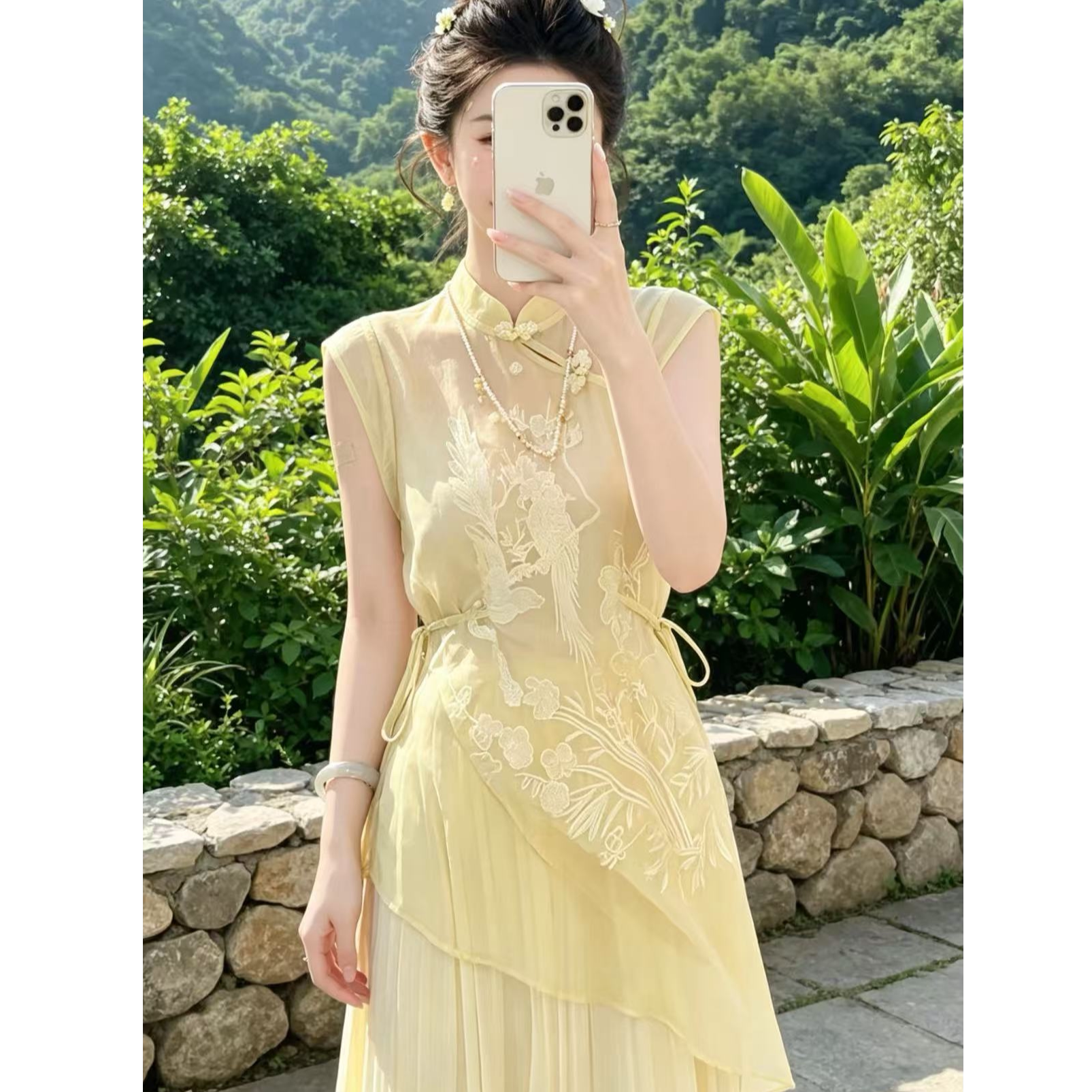 夏季新款新中式国风罩衫重工刺绣
