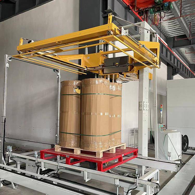 全自动水平打包机井字捆扎缠膜打带一体机横向纸箱栈板托盘穿带机