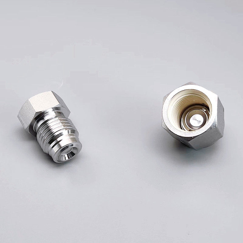 316L不锈钢VCR公母堵头p内螺纹堵帽Gap外螺纹堵塞Plug1/4 3/8 1/2