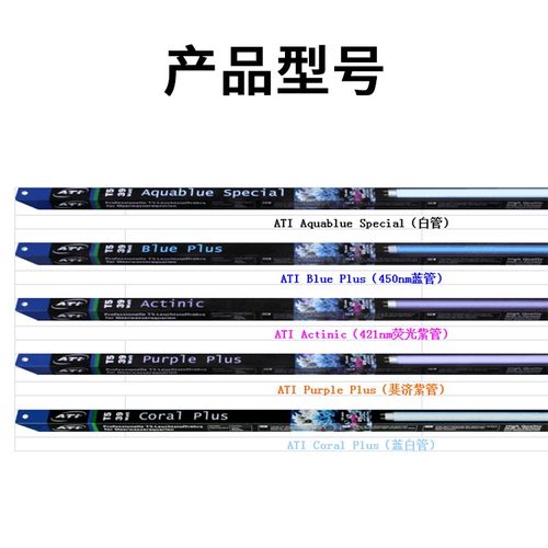 ATI T5HO灯管 蓝/白/蓝白/荧光紫/斐济紫 24NW 39W 54W 80W
