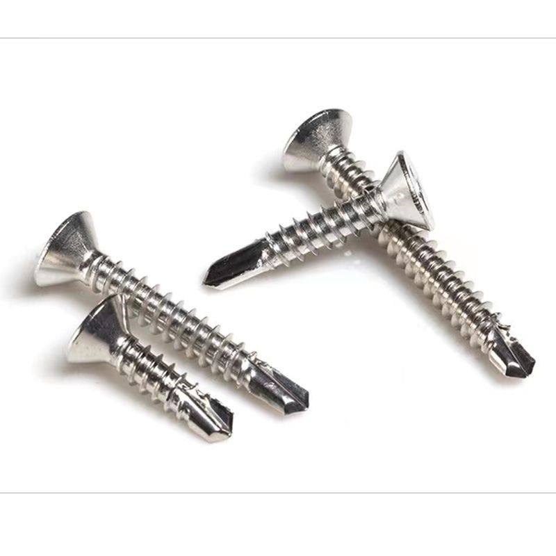 304不锈钢平头十字钻尾螺丝vm4.8m5.5沉头十字自攻自钻螺丝钉