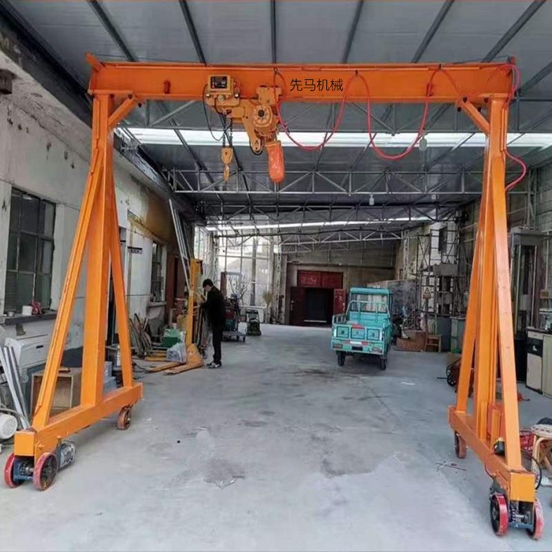 简易手推1吨龙门架电动行走60旋转龙门架上下升降移动龙门吊