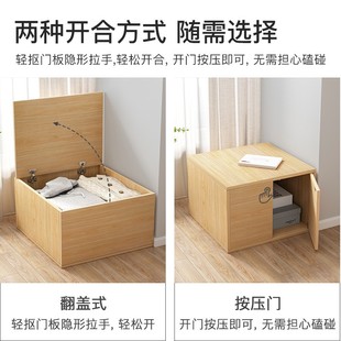 阳台矮柜地柜 飘窗收纳柜家用卧室被褥被子储物柜大容量翻盖可坐式