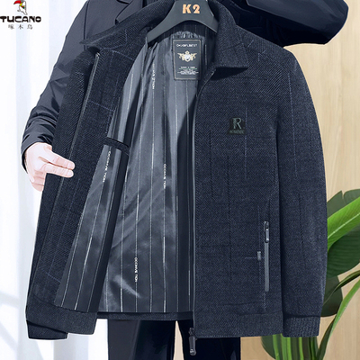 啄木鸟爸爸秋冬季外套新款加厚保暖抗寒舒适休闲高档雪尼尔夹克