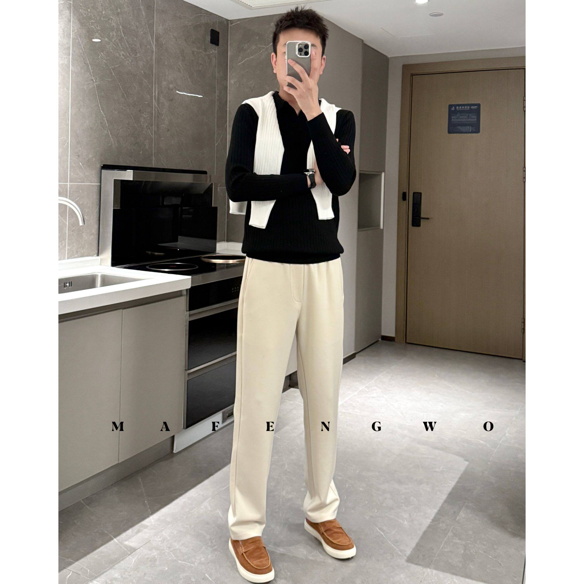 玛丰窝2026男士春夏百搭经典简约直筒凉感高级感莫代尔休闲裤0161